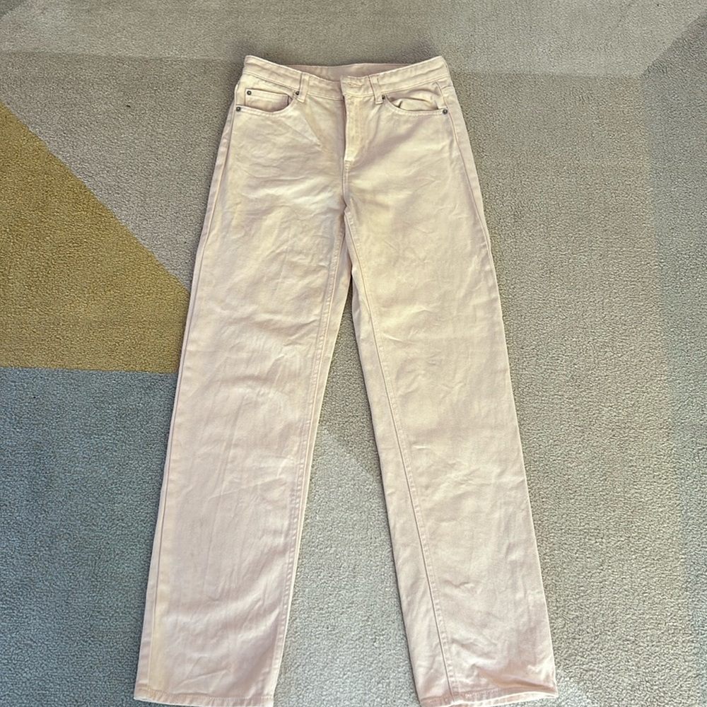 H&M Blush Pink Straight Leg Denim Jeans